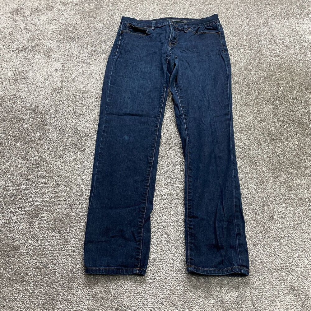 JCP Jeans Womens Blue Soft Denim Skinny Dark Wash Mid Rise Straight Leg 33x31